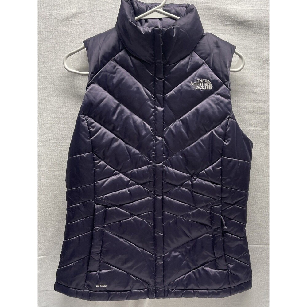 The North Face 550 Goose Down Vest Aconcagua Women's Small Puffer Blue Full Zip